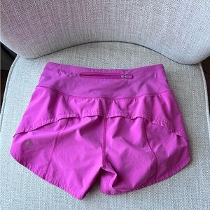Lululemon Speed Up Shorts 4” Size 2 Color Sonic Pink